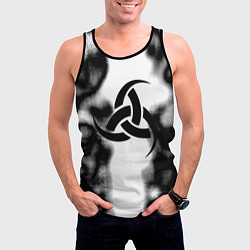 Майка-безрукавка мужская Скандинавский узор душа, цвет: 3D-черный — фото 2