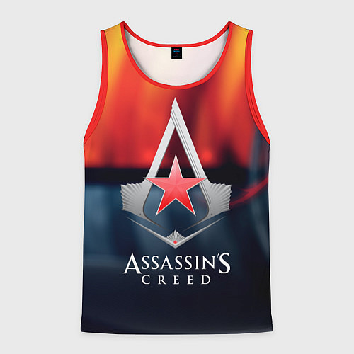 Мужская майка без рукавов Assassins Creed ussr / 3D-Красный – фото 1