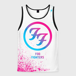 Майка-безрукавка мужская Foo Fighters neon gradient style, цвет: 3D-черный