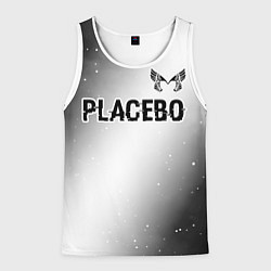 Майка-безрукавка мужская Placebo glitch на светлом фоне: символ сверху, цвет: 3D-белый