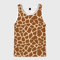 Майка-безрукавка мужская Кожа жирафа - giraffe, цвет: 3D-белый