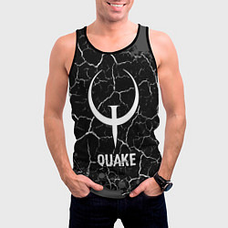 Майка-безрукавка мужская Quake glitch на темном фоне, цвет: 3D-черный — фото 2
