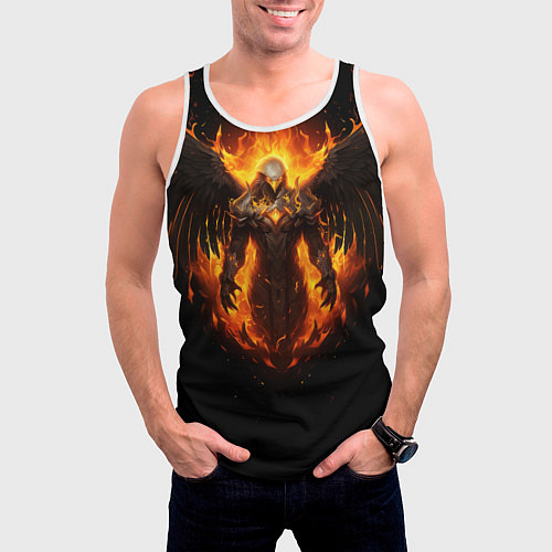 Мужская майка без рукавов Пламенный Бог Тот / 3D-Белый – фото 3