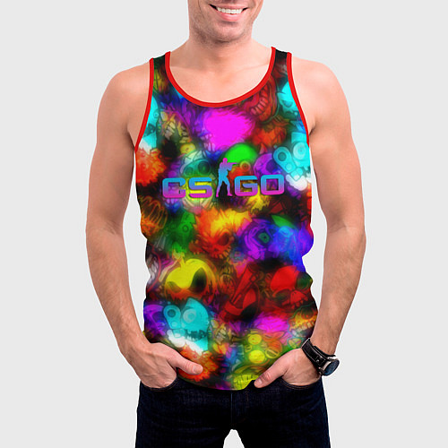 Мужская майка без рукавов Cs go stikerbombing / 3D-Красный – фото 3