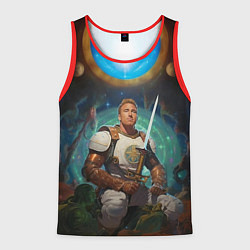 Майка-безрукавка мужская Гачимучи Билли Харингтон рыцарь, цвет: 3D-красный
