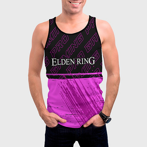 Мужская майка без рукавов Elden Ring pro gaming: символ сверху / 3D-Черный – фото 3