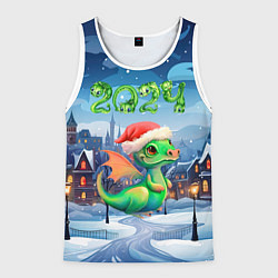 Майка-безрукавка мужская Милый дракончик 2024, цвет: 3D-белый