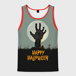 Майка-безрукавка мужская Halloween - рука мертвеца, цвет: 3D-красный