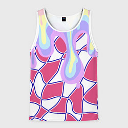 Майка-безрукавка мужская Rainbow illusion, цвет: 3D-белый