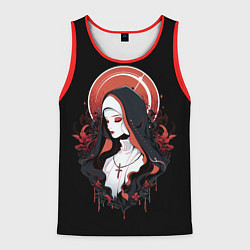 Майка-безрукавка мужская Монашка от нейросети, цвет: 3D-красный