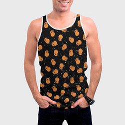 Майка-безрукавка мужская Мини капибары в космосе, цвет: 3D-белый — фото 2