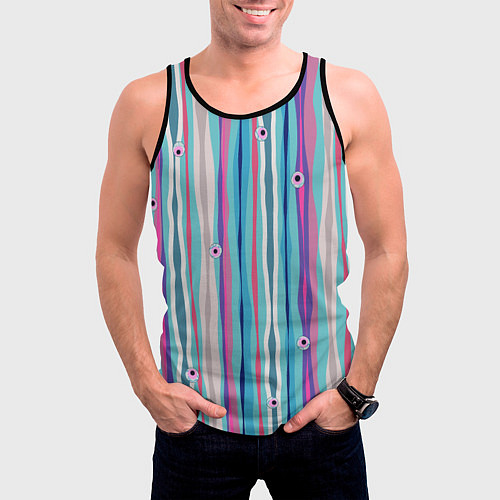 Мужская майка без рукавов Глазные яблоки / 3D-Черный – фото 3