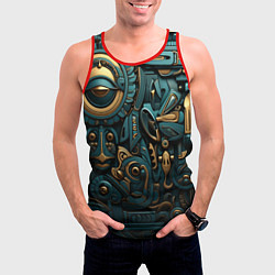 Майка-безрукавка мужская Асимметричный узор в египетском стиле, цвет: 3D-красный — фото 2