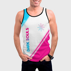 Майка-безрукавка мужская Dark Souls neon gradient style вертикально, цвет: 3D-черный — фото 2