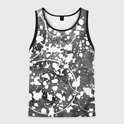 Майка-безрукавка мужская Абстракция - круги на сером, цвет: 3D-черный