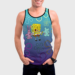Майка-безрукавка мужская Spongebob workout, цвет: 3D-черный — фото 2