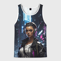 Майка-безрукавка мужская Смуглая девушка, цвет: 3D-белый