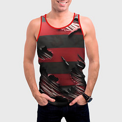 Майка-безрукавка мужская Черно-красный свитер на Хэллоуин, цвет: 3D-красный — фото 2