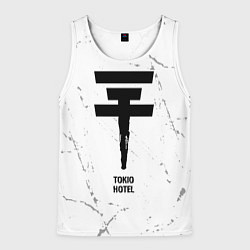 Майка-безрукавка мужская Tokio Hotel glitch на светлом фоне, цвет: 3D-белый
