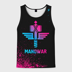 Майка-безрукавка мужская Manowar - neon gradient, цвет: 3D-черный