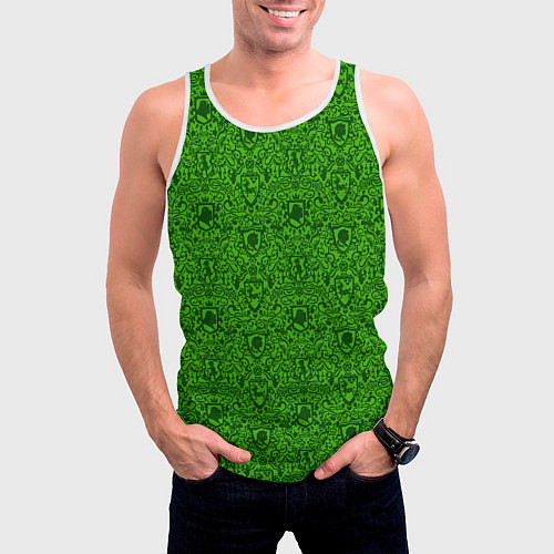 Мужская майка без рукавов Shrek: Pattern / 3D-Белый – фото 3