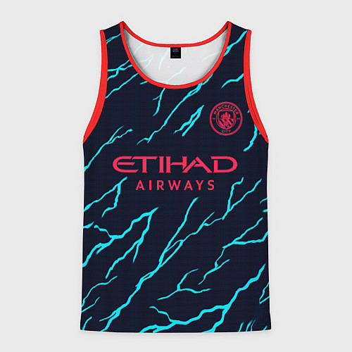 Мужская майка без рукавов Эрлинг Холланд Манчестер Сити форма 23-24 третья / 3D-Красный – фото 1