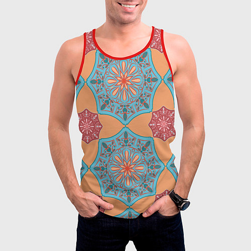Мужская майка без рукавов Ажурный орнамент / 3D-Красный – фото 3