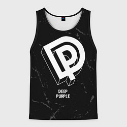 Майка-безрукавка мужская Deep Purple glitch на темном фоне, цвет: 3D-черный