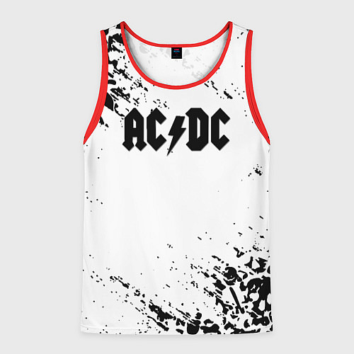 Мужская майка без рукавов ACDC rock collection краски черепа / 3D-Красный – фото 1