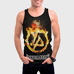 Майка-безрукавка мужская Linkin Park - fire logo, цвет: 3D-черный — фото 2