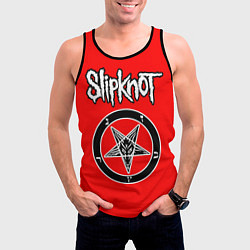 Майка-безрукавка мужская Slipknot пентаграмма, цвет: 3D-черный — фото 2