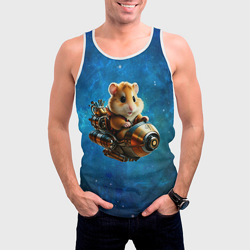 Мужская майка без рукавов Хомялёт / 3D-Белый – фото 3