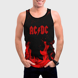 Майка-безрукавка мужская AC DC огненный стиль, цвет: 3D-черный — фото 2