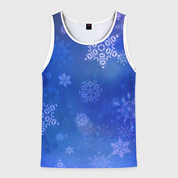 Майка-безрукавка мужская Декоративные снежинки на фиолетовом, цвет: 3D-белый