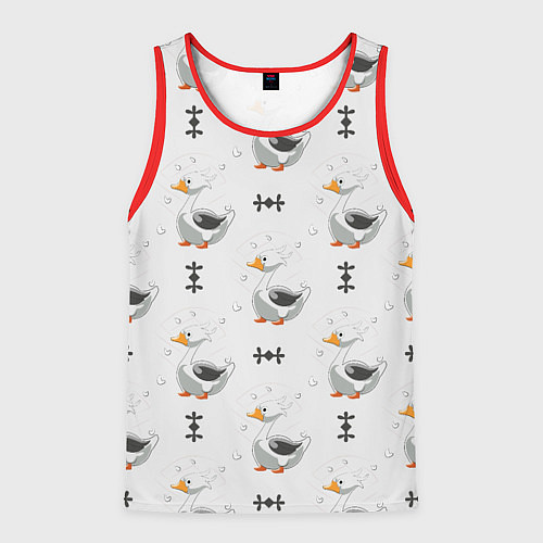 Мужская майка без рукавов Гусь и фигуры / 3D-Красный – фото 1