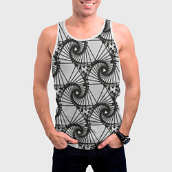 Майка-безрукавка мужская Треугольник и линии, цвет: 3D-белый — фото 2