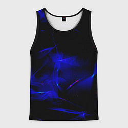 Майка-безрукавка мужская Синий дым узоры, цвет: 3D-черный