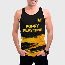 Майка-безрукавка мужская Poppy Playtime - gold gradient посередине, цвет: 3D-черный — фото 2