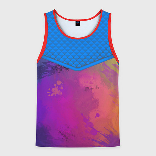 Мужская майка без рукавов Кляксы и цветной туман / 3D-Красный – фото 1