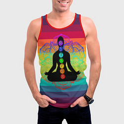Майка-безрукавка мужская Символ кундалини йоги - чакры исцеления, цвет: 3D-красный — фото 2