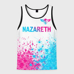Майка-безрукавка мужская Nazareth neon gradient style посередине, цвет: 3D-черный