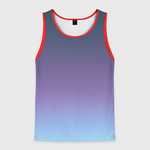 Мужская майка без рукавов Градиент синий фиолетовый голубой / 3D-Красный – фото 1