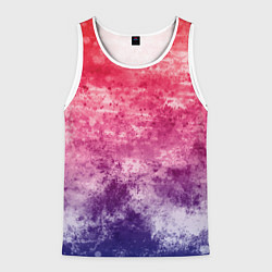 Майка-безрукавка мужская Абстракция - сине-красный беспорядок, цвет: 3D-белый