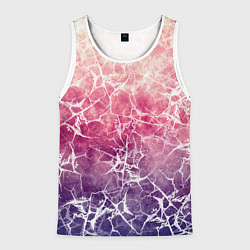 Майка-безрукавка мужская Абстракция - паутинка на сине-красном фоне, цвет: 3D-белый