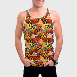 Майка-безрукавка мужская Лоскутные треугольники, цвет: 3D-белый — фото 2