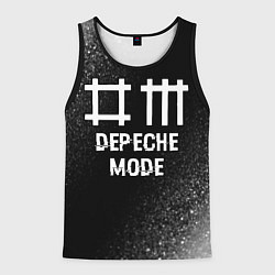Майка-безрукавка мужская Depeche Mode glitch на темном фоне, цвет: 3D-черный