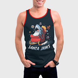 Майка-безрукавка мужская Santa Jaws, цвет: 3D-красный — фото 2