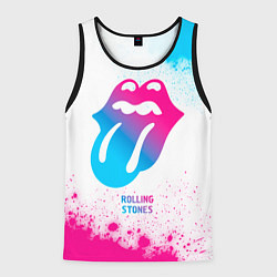 Майка-безрукавка мужская Rolling Stones neon gradient style, цвет: 3D-черный