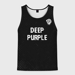 Майка-безрукавка мужская Deep Purple glitch на темном фоне посередине, цвет: 3D-черный