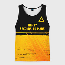 Майка-безрукавка мужская Thirty Seconds to Mars - gold gradient посередине, цвет: 3D-черный